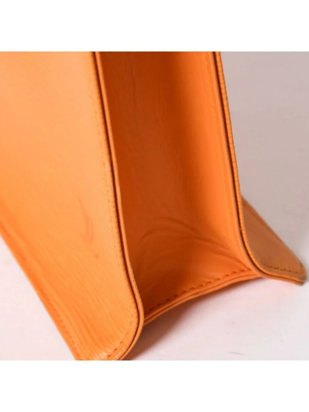Louis Vuitton Sac Plat GM Tote Bag Business Square Shape Epi Leather Orange Gold